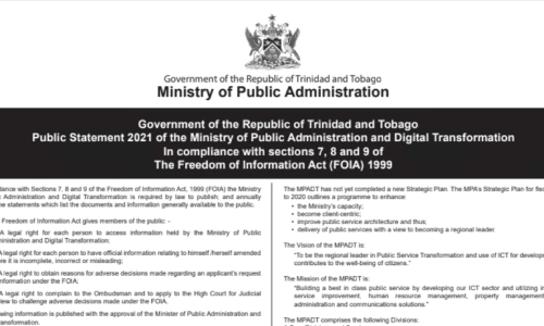 2021 - Freedom of Information Act Statement | Ministry of Public ...